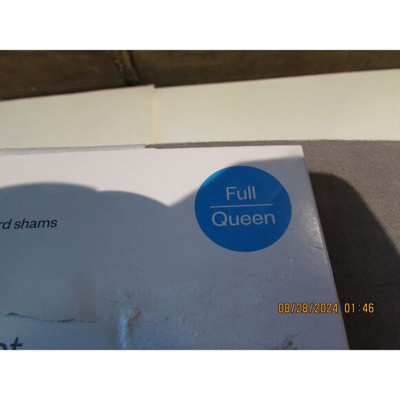 NEW DUVET COVER SEY FULL / QUEEN 3 PIECE SET GRAY PILLOW SHAMS COTTON BLEND - Picture 6 of 6